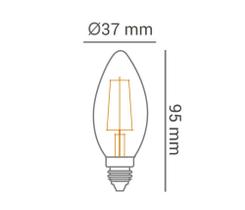 Lâmpada Led 2w 2200k Branco Quente Vela Sem Bico Carbon E14 Bivolt Lp33310 - Opus