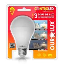Lâmpada led 3 tons de luz 9 watts 6500k - ourolux