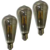 Lampada Led 30w Fume Multi Filamento Kit 3 Uni Decoraçao Casa Sala Quarto Iluminaçao Varanda Branco Quente