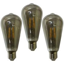 Lampada Led 30w Multi Filamento Fume Kit 3 Uni Iluminaçao Decoraçao Luz Casa Quarto Sala Varanda Ambiente Branco Quente