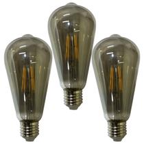 Lampada Led 30W Multi Filamento Retro Kit 3 Uni Iluminaçao Vintage Decoraçao Sala Quarto Casa Varanda Luz Branco Quente