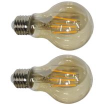 Lampada Led 30w Multifilamento Retro Kit 2 Uni Vintage Sala Casa Garagem Quarto Varanda Trabalho Branco Quente Ambar