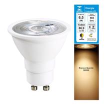 Lampada LED 6,5W Dicroica MR16 GU10 Branco Quente 3000K Bivolt
