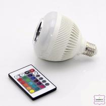 Lampada Led 6w Rgb Caixa Som Bluetooth Controle 2 Em 1 Mp3