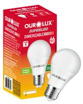 Lâmpada LED 9W Bivolt Dimerizável Base E27 Cor da Luz 2700K Branco Quente Ourolux