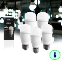 Lâmpada Led 9w Bulbo 6 Uni Mini Branca Fria 6500k E27 Bivolt Casa Quarto Decorativa Jardim L&D 6004