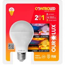 Lâmpada LED 9W ControLed 2 em 1 Bivolt - 65000k+anti-inseto - Ourolux