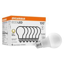 Lâmpada LED A19 SYLVANIA ECO 14,5 W 1450 lm 2700 K 100 W, pacote com 6 Lâmpada LED A19 SYLVANIA ECO 14,5 W 1450 lm 2700 K 100 W, pacote com 6
