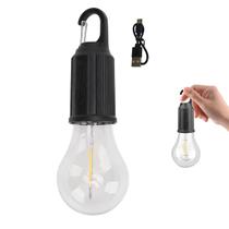 Lampada LED Acampamento USB Recarregavel SOS Emergencia Camping Trilha Pesca Passeio Ar Livre Portatil Seguro Resistente