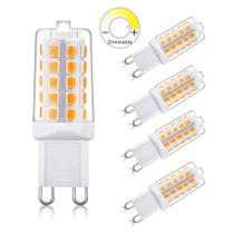 Lâmpada LED AIPLAMP G9 regulável T4 4W 450Lm 2700K 120V, pacote com 5 Lâmpada LED AIPLAMP G9 regulável T4 4W 450Lm 2700K 120V, pacote com 5