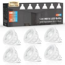 Lâmpada LED Aovpex MR16 5W 500lm 5000K regulável 12V, pacote com 6 Lâmpada LED Aovpex MR16 5W 500lm 5000K regulável 12V, pacote com 6