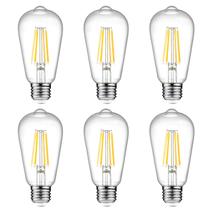 Lâmpada LED Ascher Vintage Edison 6W 2700K E26, não regulável, pacote com 6 Lâmpada LED Ascher Vintage Edison 6W 2700K E26, não regulável, pacote com 6