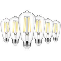 Lâmpada LED ASOMST Vintage Edison 6W 4000K 850LM E26, pacote com 6 Lâmpada LED ASOMST Vintage Edison 6W 4000K 850LM E26, pacote com 6