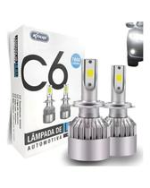 Lâmpada LED Automotiva H3 7600 Lumens 6000K Super Branca 12V Com Cooler Par