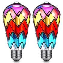 Lâmpada LED Baquler Stained Glass E26 3,5 W 120 V 2 unidades