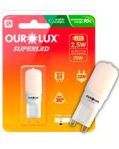 Lâmpada Led Bipino 220v Base G9 2,5w Fosca Cor da Luz 2700k Amarela Ourolux Lâmpada Led Bipino 220v Base G9 2,5w Fosca Cor da Luz 2700k Amarela Ourolux