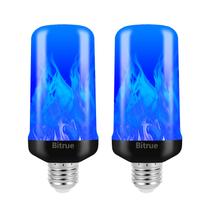 Lâmpada LED Bitrue Blue Flame Effect E26 3W, pacote com 2