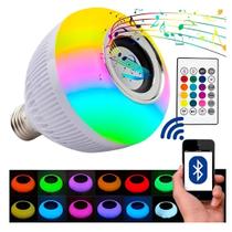 Lâmpada LED Bluetooth RGB com Controle Remoto - Som de Alta Qualidade (12W) para Iluminação Personalizada