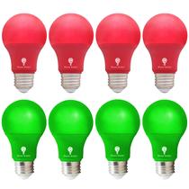 Lâmpada LED Bluex Bulbs A19 vermelha e verde 9W (pacote com 8) Lâmpada LED Bluex Bulbs A19 vermelha e verde 9W (pacote com 8)