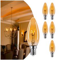 Lâmpada LED Brighfivey Amber Candelabra de 2 W (equivalente a 25 W), pacote com 6
