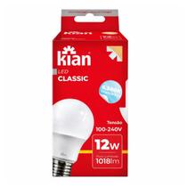 Lâmpada LED Bulbo 12W 100-240V 6500K Branca Fria Kian