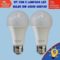 Lâmpada LED Bulbo 15W Bivolt 6500K Guepar Kit com 2 unidades