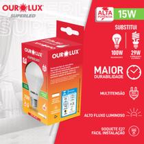 Lâmpada Led bulbo 15W Bivolt BR6500K - Ourolux Lâmpada Led bulbo 15W Bivolt BR6500K - Ourolux