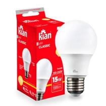 Lampada led bulbo a 15w e-27 kian - 3k branco quente