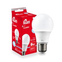 Lâmpada Led Bulbo A60 9W 6.500K Branca Fria Bivolt E27 Kian