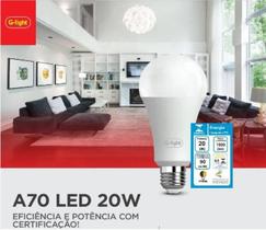 Lampada Led Bulbo A70 E27 Glight 15w 3000k Luz Amarela
