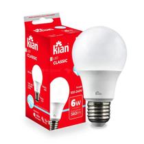 Lâmpada Led Bulbo Bivolt Classic Branca Kian 6w