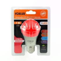 Lampada led bulbo colorida 7w vermelha foxlux