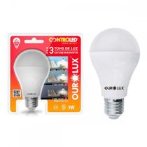 Lampada Led Bulbo Controled Ourolux 9W. 3 Tons De Luz
