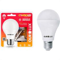 Lampada Led Bulbo Controled Ourolux 9W. Com Sensor Presenca 6500K. Lampada Led Bulbo Controled Ourolux 9W. Com Sensor Presenca 6500K.
