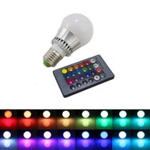 Lâmpada Led Bulbo Rgb Bocal E27 Colorida Com Controle Remoto