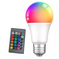 Lampada Led Colorida 16 Cores RGB 9W Multicolorida Controle Ajustavel Tom Iluminaçao Personalizada Casa Quarto Sala Saloes Festa