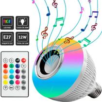 Lampada Led Colorida Rgb Com Caixa Musical De Som Bluetooth