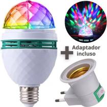 Lâmpada Led Colorida RGB Globo Giratório Luz Para Festa Baladas + Bocal