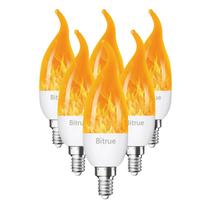 Lâmpada LED com efeito de chama Bitrue E12 Chandelier Base 3W (pacote com 6)