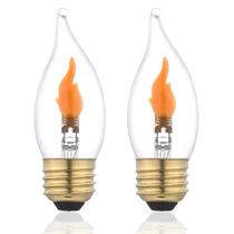 Lâmpada LED com efeito de chama CHULEIBACUI C11/C35 E26 2W 120V