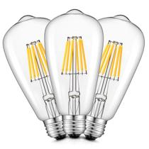 Lâmpada LED CrLight Edison ST64 6W 3200K branca macia E26 700lm 3PK Lâmpada LED CrLight Edison ST64 6W 3200K branca macia E26 700lm 3PK