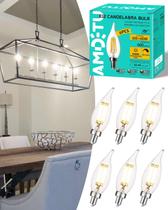 Lâmpada LED de candelabro AMDTU E12 6W 4000K regulável 60W Equiv.