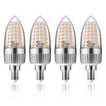 Lâmpada LED de candelabro Aolang E12 12W 3000K, não regulável (pacote com 4) Lâmpada LED de candelabro Aolang E12 12W 3000K, não regulável (pacote com 4)