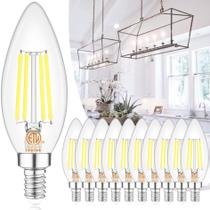 Lâmpada LED de candelabro comzler 4W 5000K 400lm E12 regulável, pacote com 6