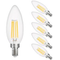 Lâmpada LED de candelabro comzler E12 regulável 4W 3000K 400LM, pacote com 6