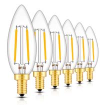 Lâmpada LED de candelabro CrLight 2W 250LM 2700K E12 regulável, pacote com 6 Lâmpada LED de candelabro CrLight 2W 250LM 2700K E12 regulável, pacote com 6