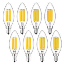 Lâmpada LED de candelabro CrLight 6W 800LM 2700K E12 regulável, pacote com 8 Lâmpada LED de candelabro CrLight 6W 800LM 2700K E12 regulável, pacote com 8