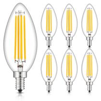 Lâmpada LED de candelabro CrLight 8W 800lm 3000K E12 regulável, pacote com 6 Lâmpada LED de candelabro CrLight 8W 800lm 3000K E12 regulável, pacote com 6