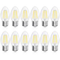 Lâmpada LED de candelabro GVVoohome E26 Base 6W 5000K Daylight, pacote com 12 Lâmpada LED de candelabro GVVoohome E26 Base 6W 5000K Daylight, pacote com 12