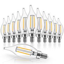 Lâmpada LED de candelabro Hizashi E12 6W 550LM 2700K regulável, pacote com 12 Lâmpada LED de candelabro Hizashi E12 6W 550LM 2700K regulável, pacote com 12